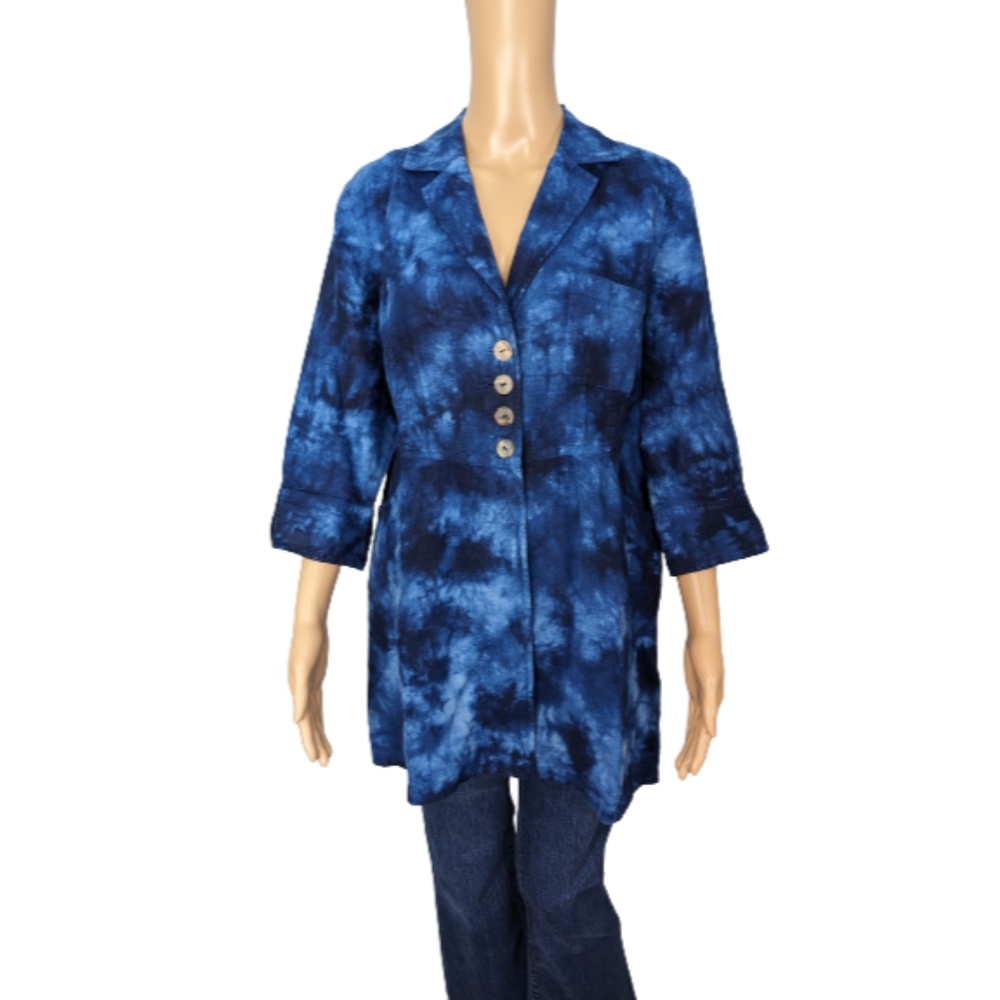 Soft Surroundings Eza Linen Tie Dye Jacket MP